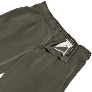 Tommy Bahama Pants Mens 38 Green Silk Wool Blend Pleated Relaxed Trousers